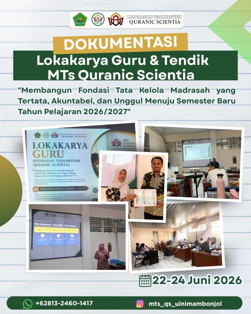 Lokakarya MTs Quranic Scientia Tahun Pelajaran 2026/2027